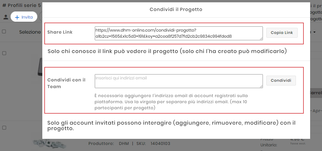 Condividere un Progetto Privato